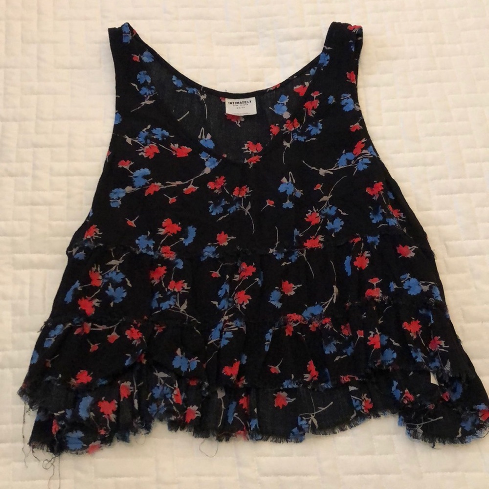 FREE PEOPLE intimately cropped floral tank